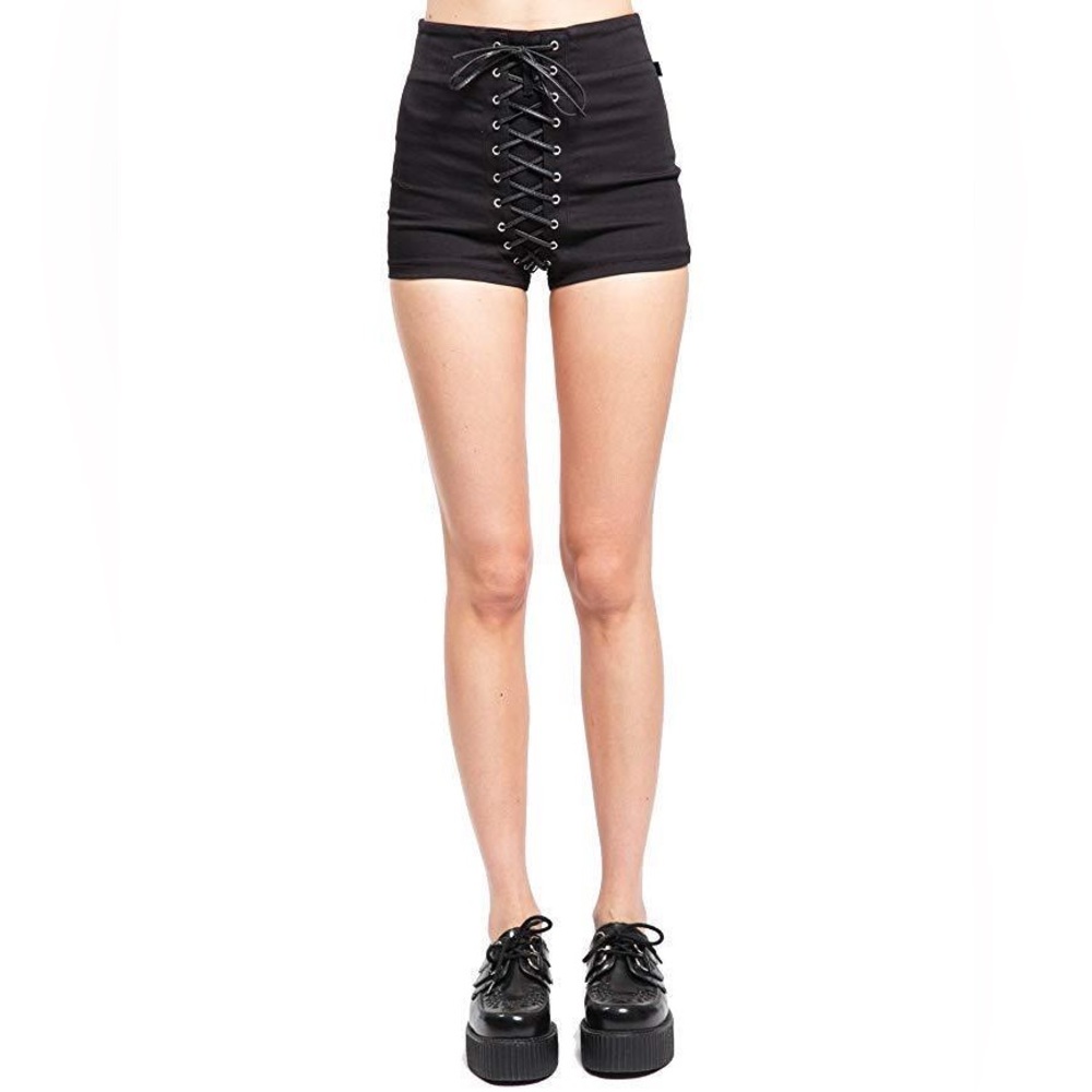 🩶🖤Tripp NYC 🖤🩶Black Punk Lace-Up Women's Shorts